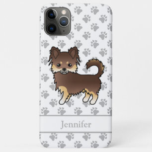Schokolade und Tan Long Coat Chihuahua Hund & Name Case-Mate iPhone Hülle