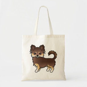 Schokolade und Tan Long Coat Chihuahua Hund Tragetasche