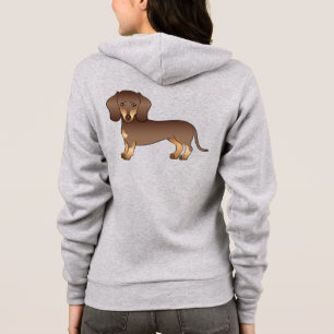 Schokolade und Tan Weichmatte Dackel Niedlich Hund Hoodie