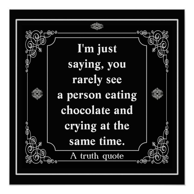 Schokolade- und Weinposter Poster (Vorderseite)