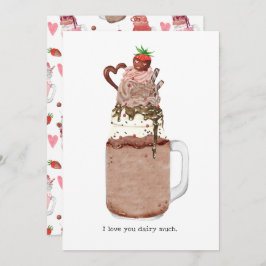 Schokolade Valentine Milkshake I Liebe Puff Karte