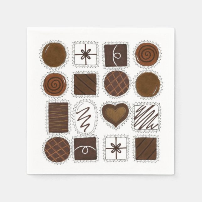 Schokolade Valentinstag Valentine Napkin Serviette (Vorderseite)