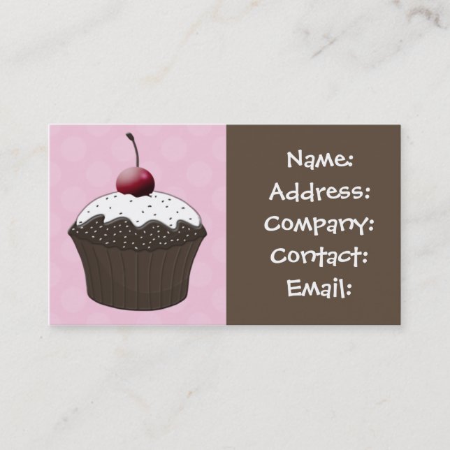 Schokolade Vanille cupcake Business Cards Visitenkarte (Vorderseite)