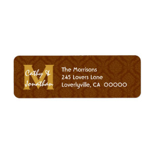 Schokolade Wedding Monogram Address Label V14