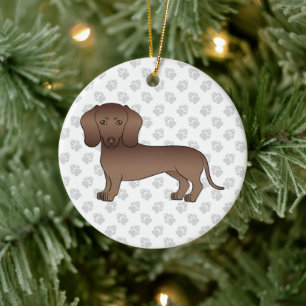 Schokolade Weichhaar Dackel Niedlich Cartoon Dog Keramik Ornament