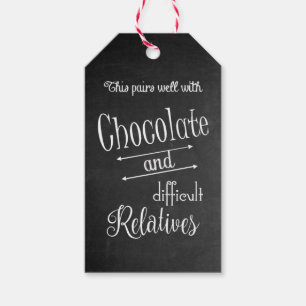 Schokolade & Weinflasche Weinverkostung Party Geschenkanhänger