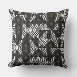 Schokolade, weißes geometrisches Design Kissen
