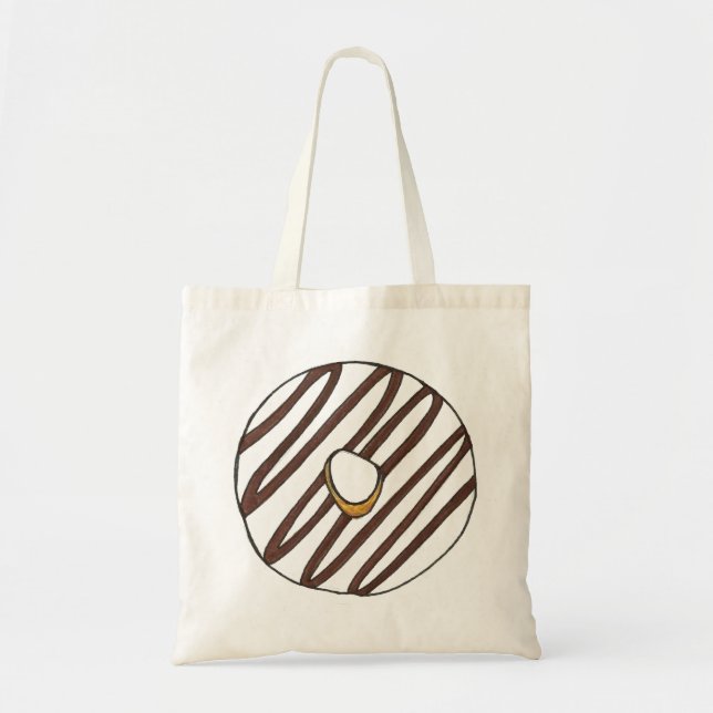 Schokolade Zebra Stripe Donut Doughnut Feinschmeck Tragetasche (Vorne)