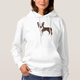 Schokoladen Boston Terrier Süßes Cartoon-Hund-Desi Hoodie