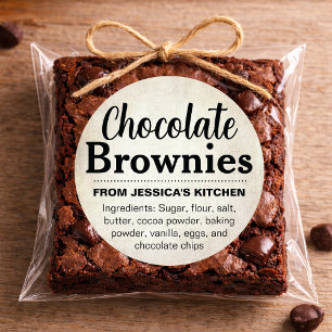 Schokoladen-Brownies (beliebige Wörter) Benutzerde Runder Aufkleber