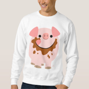 Schokoladen-Cartoon-Schweinmannkleid Sweatshirt