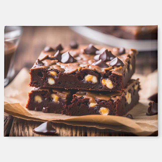 Schokoladen-Chip-Brownies Magnet (Vorderseite)