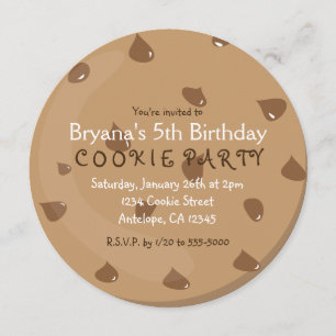 Schokoladen Chip COOKIE Geburtstagsparty-Einladung Einladung