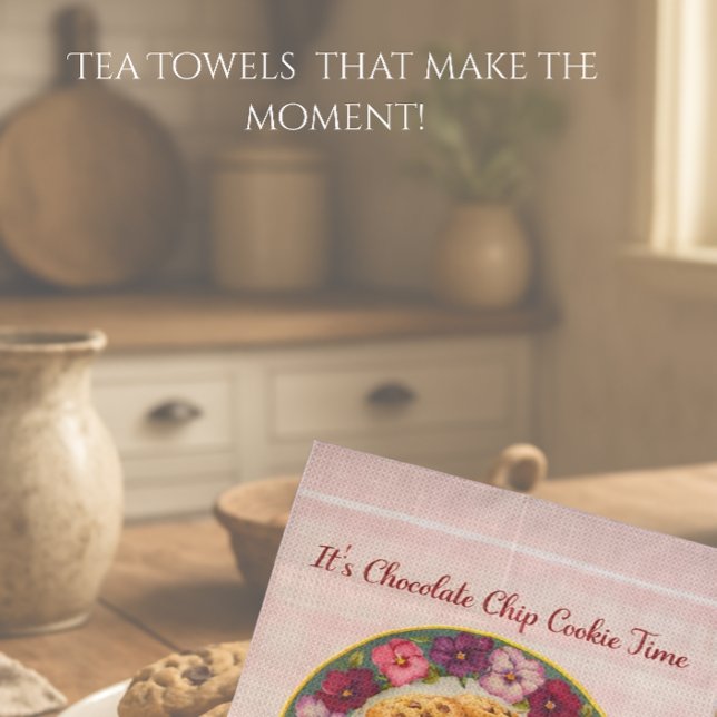Schokoladen Chip Cookie Zeit Cottage Teetuch Geschirrtuch (Cozy Baking Days - a Perfect Gift For Her - Tea Towels that they will love!)