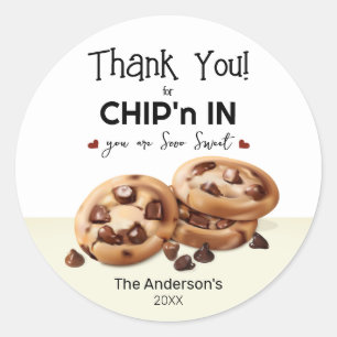 Schokoladen Chip Cookies Danke Runder Aufkleber