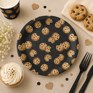 Schokoladen Chip Cookies Tafel Geburtstag Papier P Pappteller