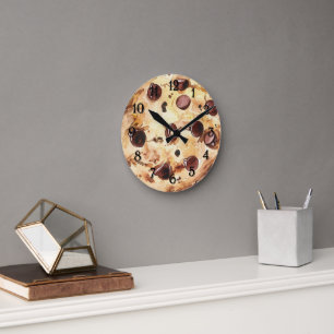 Schokoladen-Chip-Keks Runde Wanduhr