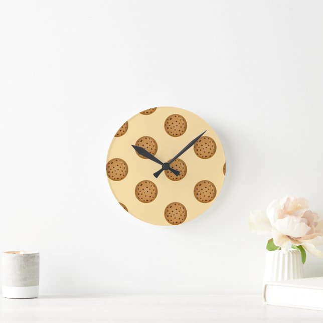 Schokoladen-Chip-Keks  Runde Wanduhr (Zuhause)