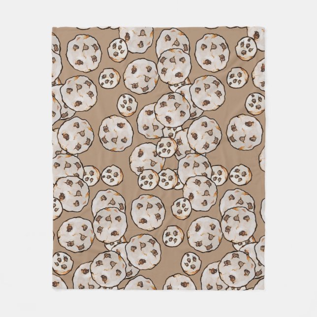 Schokoladen Chip Kekse Muster                     Fleecedecke (Vorderseite)