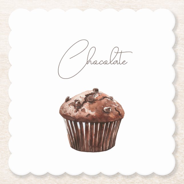 Schokoladen Chip Muffin Cupcake Untersetzer (Vorderseite)