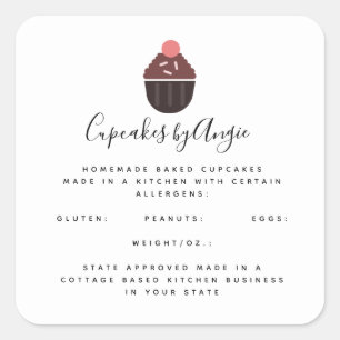 Schokoladen-Cupcakes Lebensmittelgeschäft Quadrati Quadratischer Aufkleber