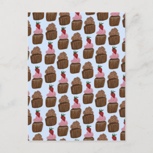 Schokoladen-Cupcakes-Muster Alles Gute zum Geburts Postkarte