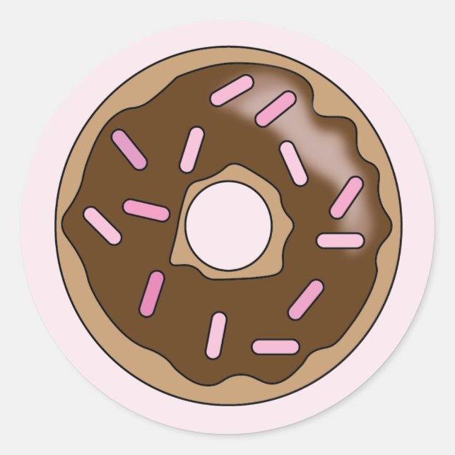 Schokoladen-Donut-Aufkleber Runder Aufkleber (Vorderseite)