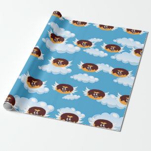 Schokoladen-Donut-Lebensmittel-Humor-Emoji Geschenkpapier