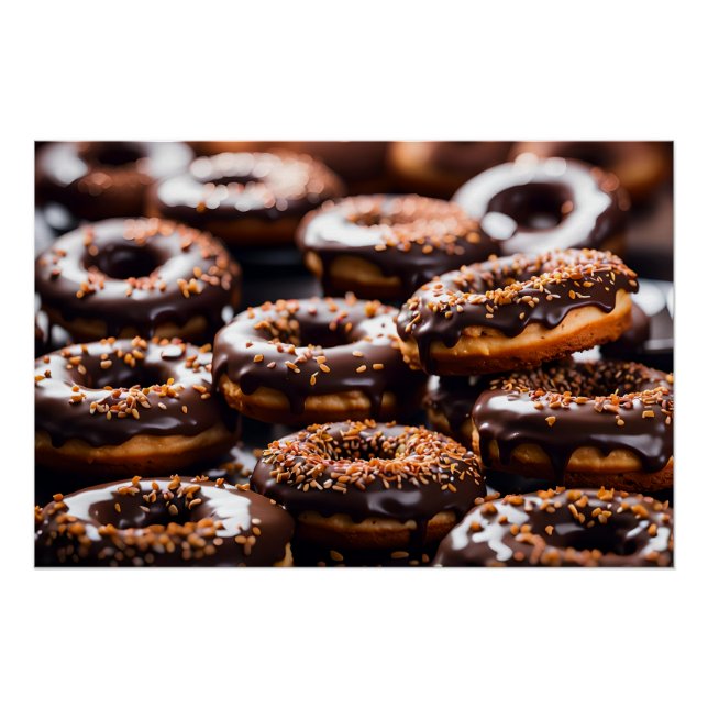 Schokoladen-Donuts Poster (Vorderseite)