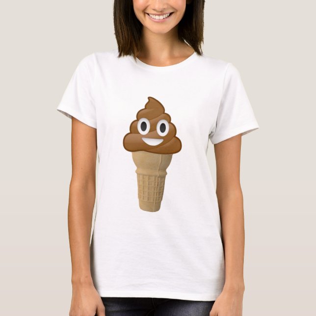 Schokoladen-Eiscreme oder kacken? Emoji Spaß! T-Shirt (Vorderseite)