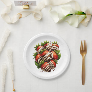 Schokoladen Erdbeeren Erdbeer Dessert Party Pappteller