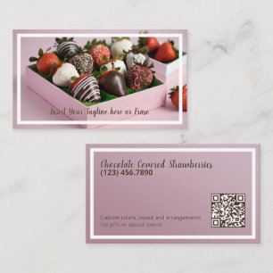 Schokoladen Erdbeeren QR Visitenkarte