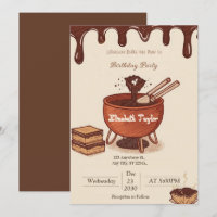 Schokoladen-Fondue-Party-Einladung – Süß & Gemütli