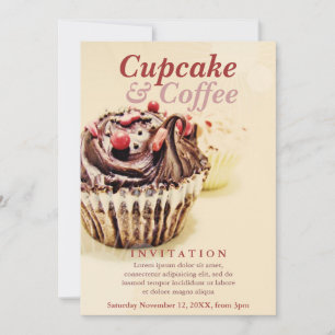 Schokoladen-Fudge-Cupcake-Einladung Einladung