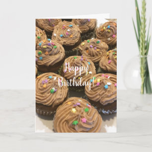 Schokoladen-Geburtstagscupcakes Karte