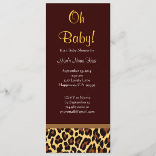 Schokoladen-Goldleopard-Druck-Person-Babyparty Einladung