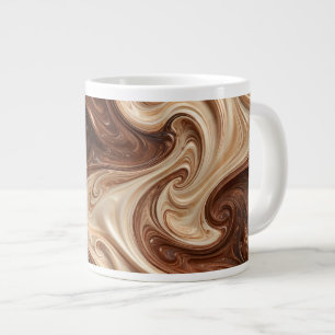 Schokoladen-Kapuziner-Swirbel Reicher Textur Jumbo-Tasse