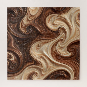 Schokoladen-Kapuziner-Swirbel Reicher Textur Puzzle