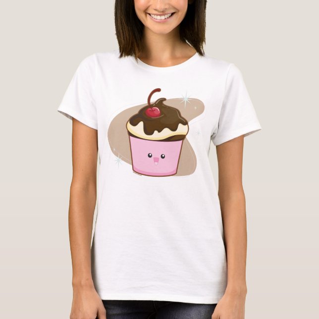 Schokoladen-Kirschkleiner kuchen T-Shirt (Vorderseite)