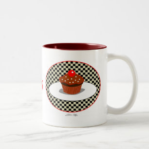 Schokoladen-Kuchen-Restaurant-Tasse Zweifarbige Tasse