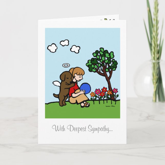 Schokoladen-Labrador-Engel mit Liebe Karte (Vorderseite)