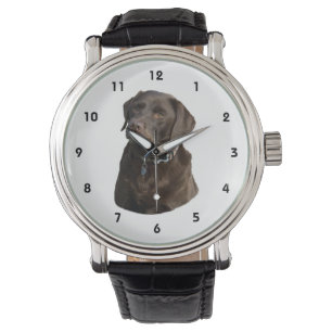 Schokoladen-Labrador-Fotoporträt Armbanduhr