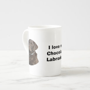Schokoladen-Labrador-HundeFotoporträt Prozellantasse