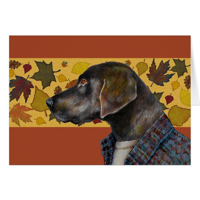 Schokoladen-Labrador-Hundeleere Karte (Vorderseite (Horizontal))