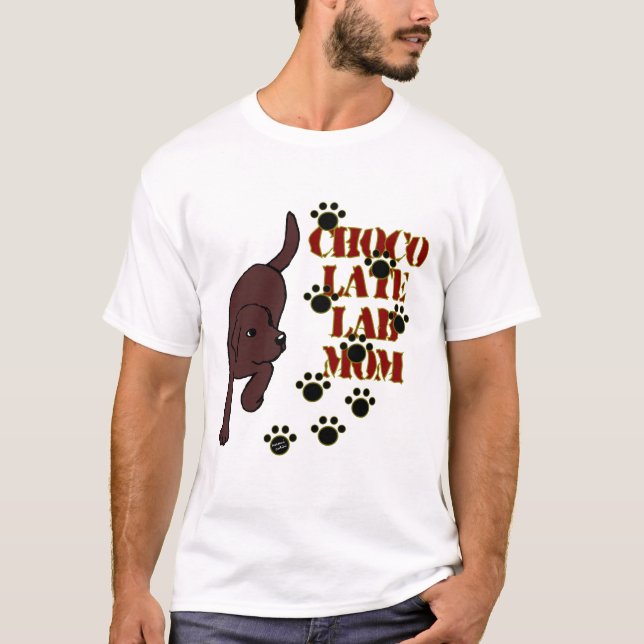 Schokoladen-Labrador-Mama T-Shirt (Vorderseite)