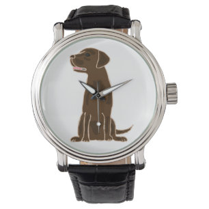 Schokoladen-Labrador retriever-Kunst-Uhr Armbanduhr