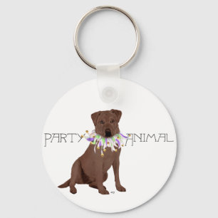Schokoladen-Labrador-Retriever-Party Schlüsselanhänger