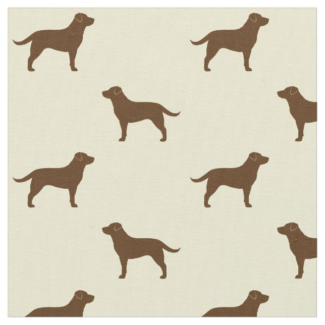 Schokoladen-Labrador-Retriever-Silhouette-Muster Stoff (Nahaufnahme)