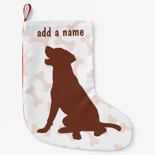 Schokoladen-Labrador-Retriever-Strumpf Kleiner Weihnachtsstrumpf (Vorderseite)