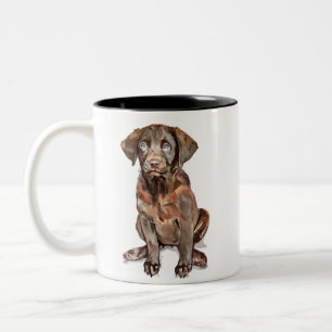 Schokoladen-Labrador-Retriever-Tasse Zweifarbige Tasse